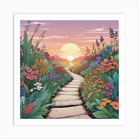 Into The Garden Ai Art Wall Art Design Illustration (37) Art Print