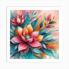 Lotus Flower Painting Art Print