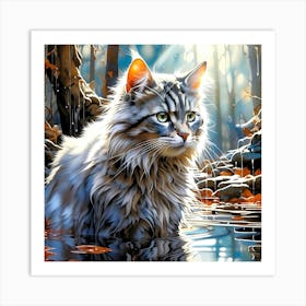 Feline Cat Creative Artwork Illustration 9 Art Print