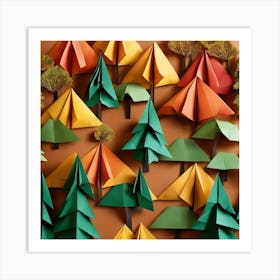 Origami Trees Art Print