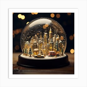 Snow Globe With City Art Print