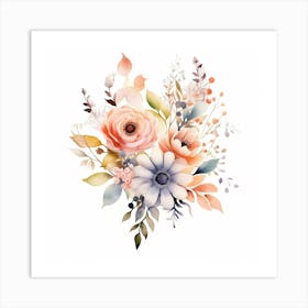 Watercolor Flowers 4 Art Print