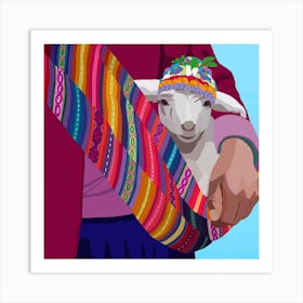 Llama hit you back in a minute - Llama In A Sling Art Print