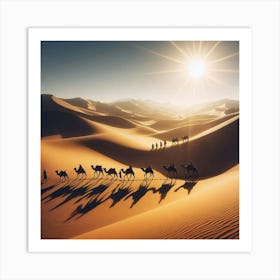 Camels In The Desert 1 Art Print