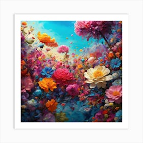 Flowers In The Sky 3 Art Print