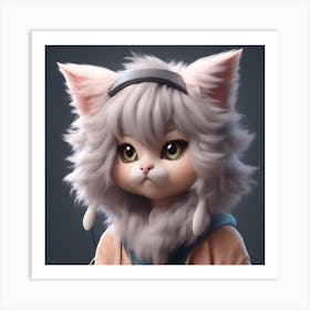 Kawaii Cat 1 Art Print