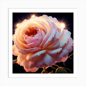 Illuminating A Delicate Princess Garden Roses Bouquet 6 Art Print