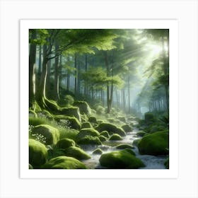 Mossy Forest 16 Art Print