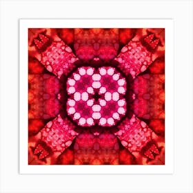 Abstract Pattern Spilled Watercolor Red Art Print