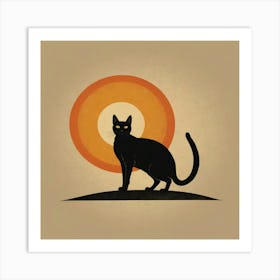 Black Cat Silhouette Art Print