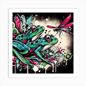 Frog Street Art 6 Art Print