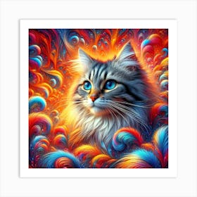 Feline Cat Creative Artwork Illustration 186 Art Print