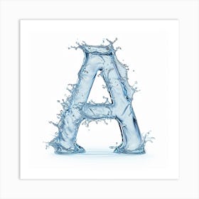 Water Splash Letter A Art Print