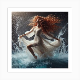 Woman In The Water 2 Art Print