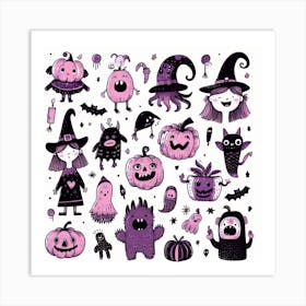 Halloween Doodles Art Print