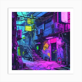 Cyberpunk Street Art Art Print