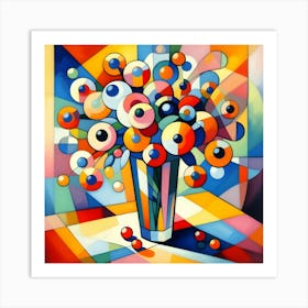 Abstract Vase Of Flowers 3 Art Print