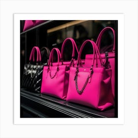 Pink Handbags On Display Art Print