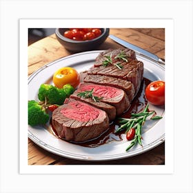 Steak On A Plate 12 Art Print