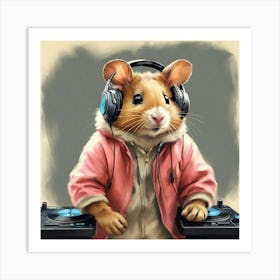 Dj Rat Art Print