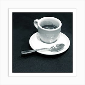 Ristretto Expresso Cup Italian Minimal Black And White Monochrome Photo Photography Square Kitchen Dining Cafe Art Print