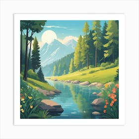 Default An Artistic View Of Scenic Nature In Summer 0 Art Print