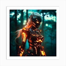 Cyborg lady Art Print