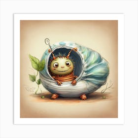 Little Snail In A Shell Art Print