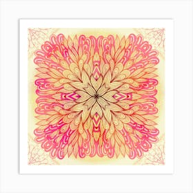 Hand Drawn Floral Mandala 10 Art Print