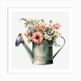 Watering Can With Flowers 1 Art Print