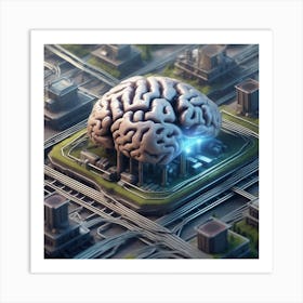 3d Rendering Of A Brain 9 Art Print