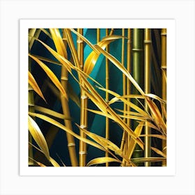 Golden Bamboo 1 Art Print