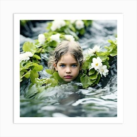 Little Girl In Water 1 Art Print