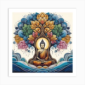 Buddha Tree Canvas Print Art Print