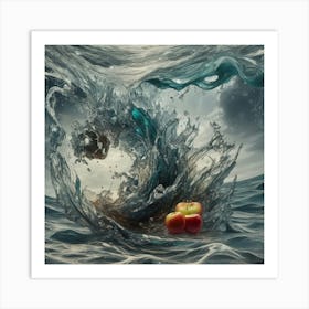 Apple In The Water Art Print