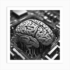 Brain On A Computer Chip 2 Art Print