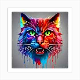 Colorful Cat 6 Art Print