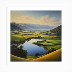 Valley By The River Art Print