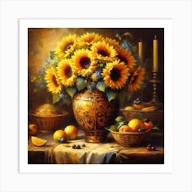 Sunflowers In A Vase 1 Art Print