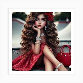 Girl With Long Hair 6 Art Print