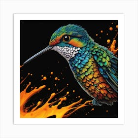 Colorful Hummingbird Art Print