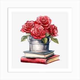 Roses In A Bucket 22 Art Print