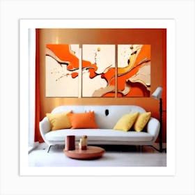 4K Yellow and Orange combination Art High quality Art Print