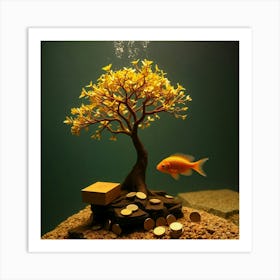 Goldfish Tree 1 Art Print