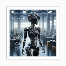 Robot In The Office 3 Art Print