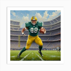 Athletic Momentum Football Hero in Full Gear Art Print