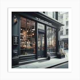 Black Coffee Shop Art Print