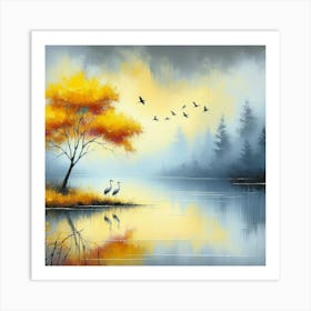 Autumn Birds Art Print