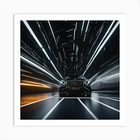 Car through futuristic lights Art Print