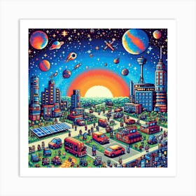 8-bit space colony 2 Art Print